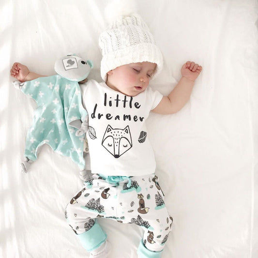 Ensemble de vêtements pour nouveau-né bébé T-shirt Tops Pantalons Petites Garçons et Filles Tenues