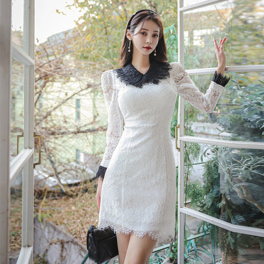 A- Line French Lace Dress Women